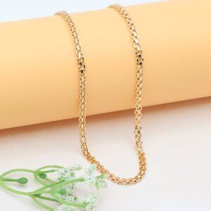 Elegant Rose Gold Plated Chain Necklace, XPNL0268